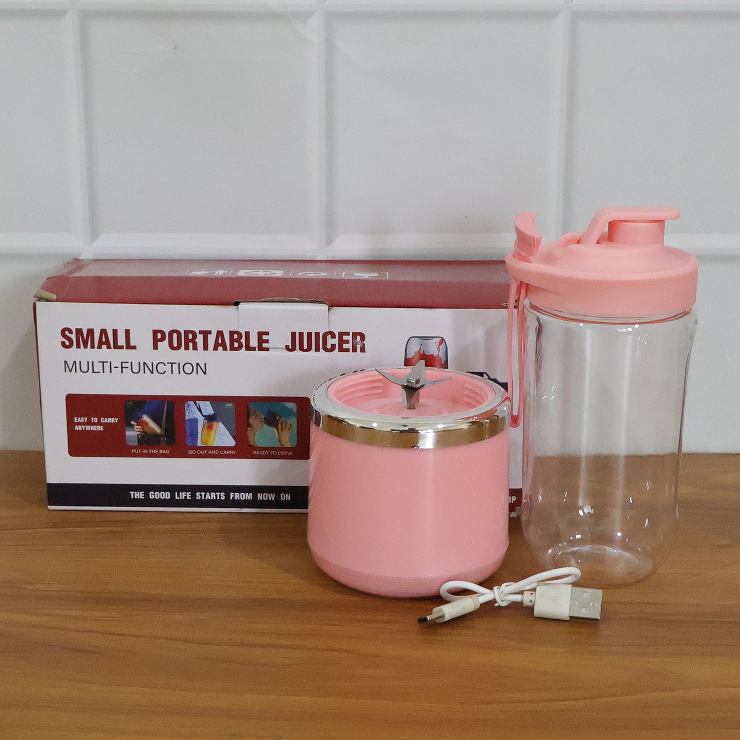 Portable Usb Rechargeable Electric Mini Juicer Blender (1 Set 400ml Capacity)