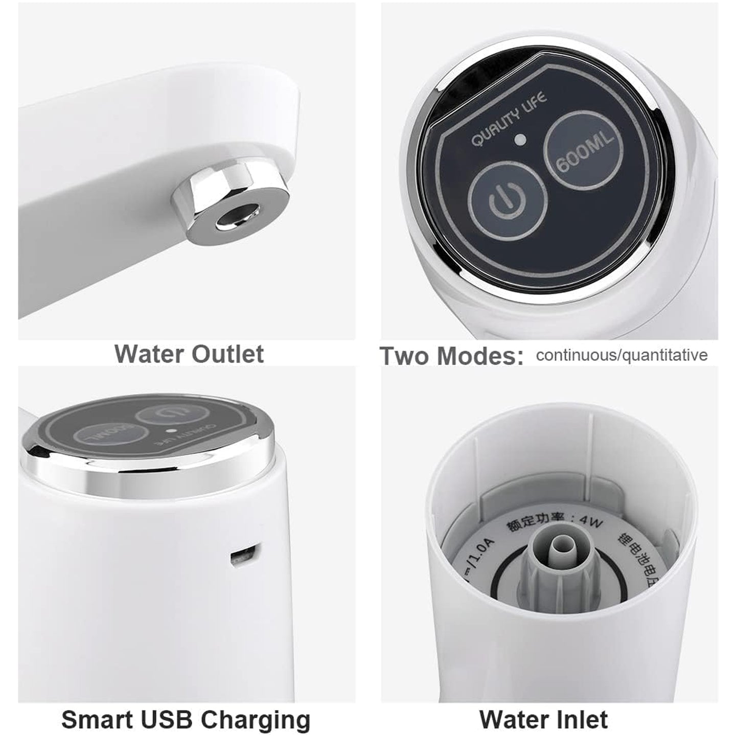 Foldable Water Dispenser Portable Water Bottle Pump Usb Charging Electric Automatic Drinking Pump Portable Drinking Dispenser Pump For Home Kitchen Living Room Office Camping