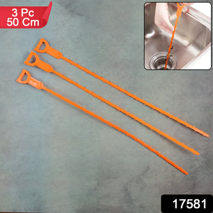 Flexible Sink  Drain Cleaning Stick  50 Cm Long (Pack Of 3)