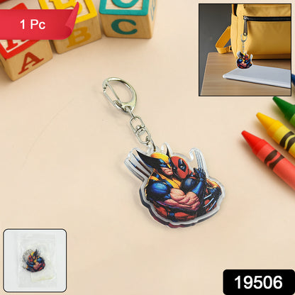 Cartoon Character Acrylic Keychain For  (1 Pc)
