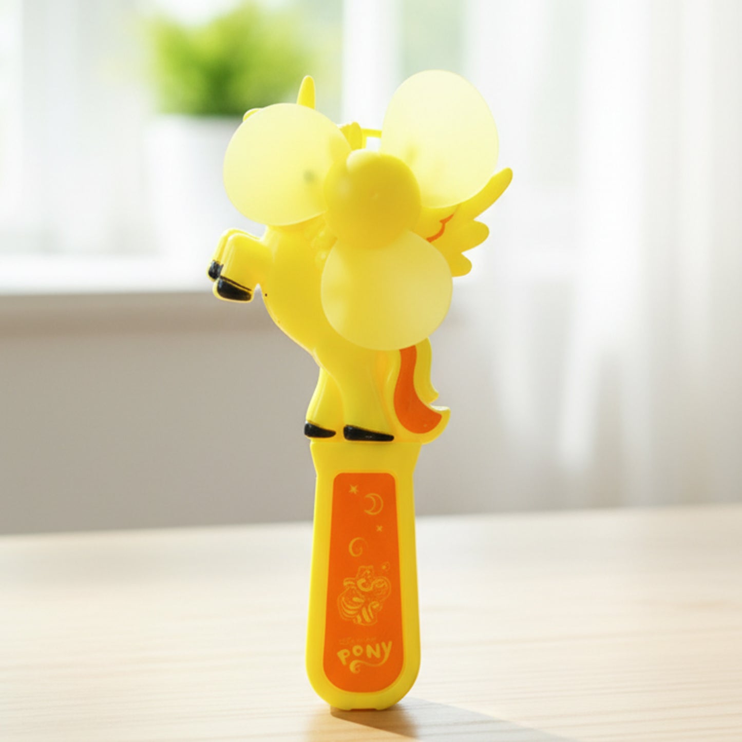 Hand Press Mini Portable Cartoon Fan Toy (1 Pc Mix Color  Design)