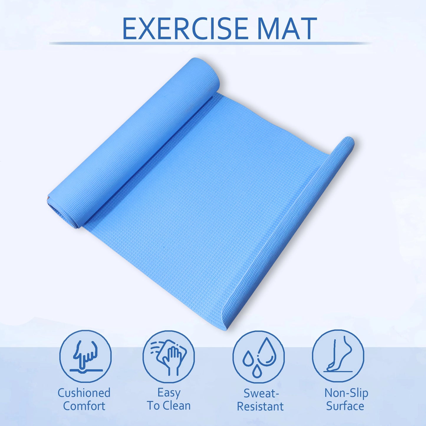 Premium Non-slip Yoga  Exercise Mat (178x60 Cm  1 Pc  Mix Color)