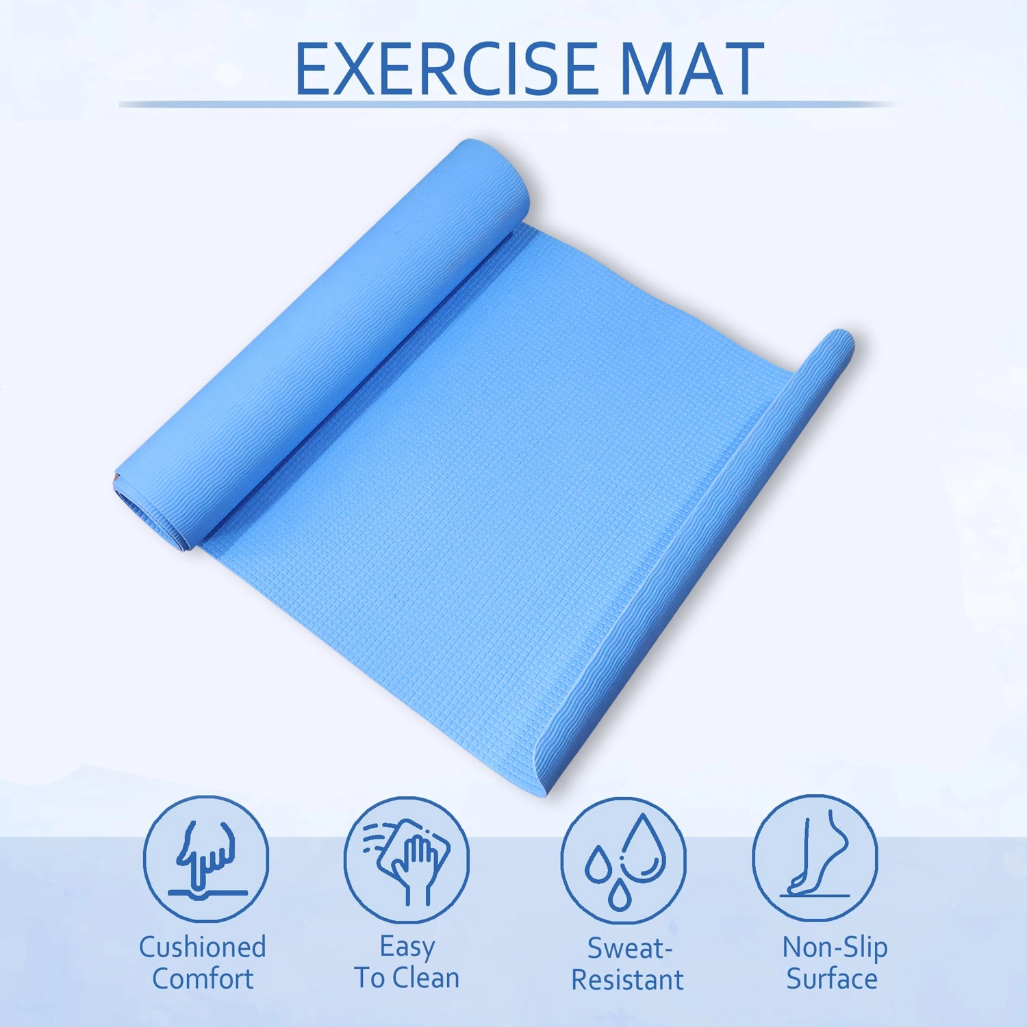 Premium Non-slip Yoga  Exercise Mat (178x60 Cm  1 Pc  Mix Color)