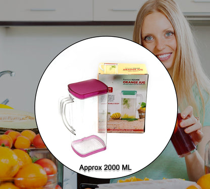 2789 2000ml Square Jug For Carrying Water And Types Of Juices And Beverages And All.