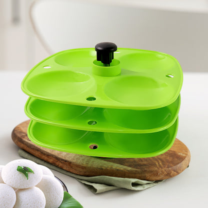5346 3 Layer Idli Stand Used In All Kinds Of Household Kitchen Purposes For Holding And Serving Idlis.