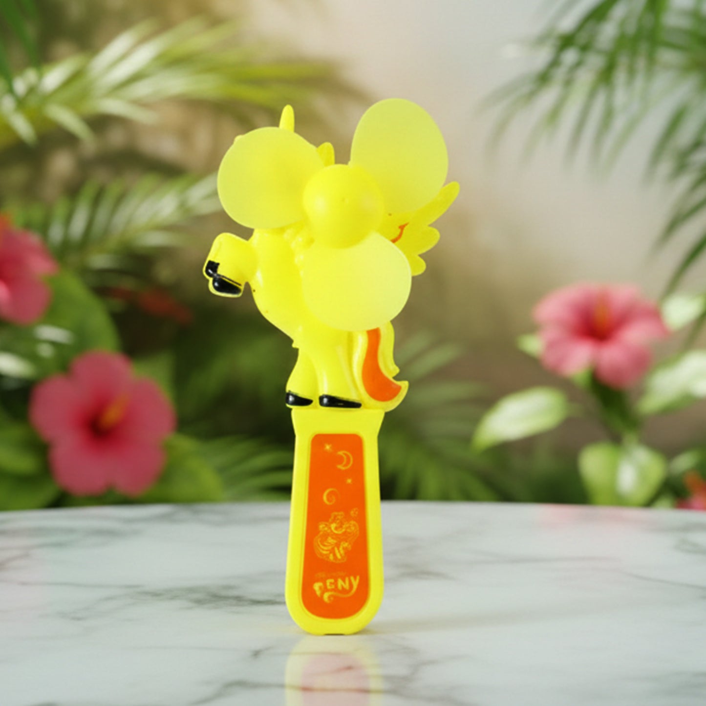 Hand Press Mini Portable Cartoon Fan Toy (1 Pc Mix Color  Design)