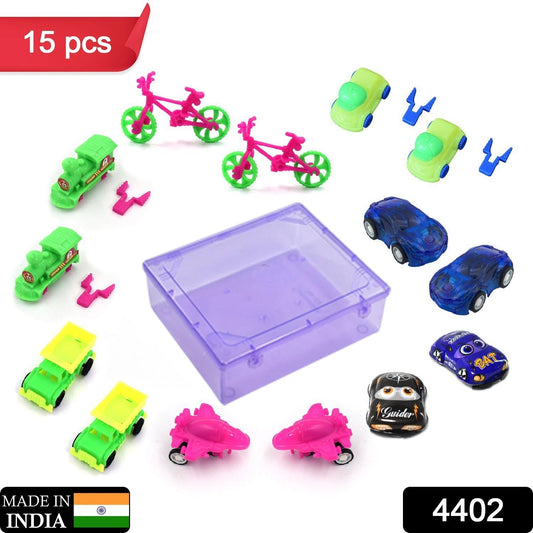 4402 Toys For Kids Friction Powered Vehicle Toy For Baby Push  Go Toys Combo Set For Boys  Girls ( Pack Of 15)