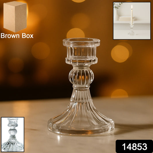 Elegant Crystal Glass Candle Holder Stand (1 Pc)