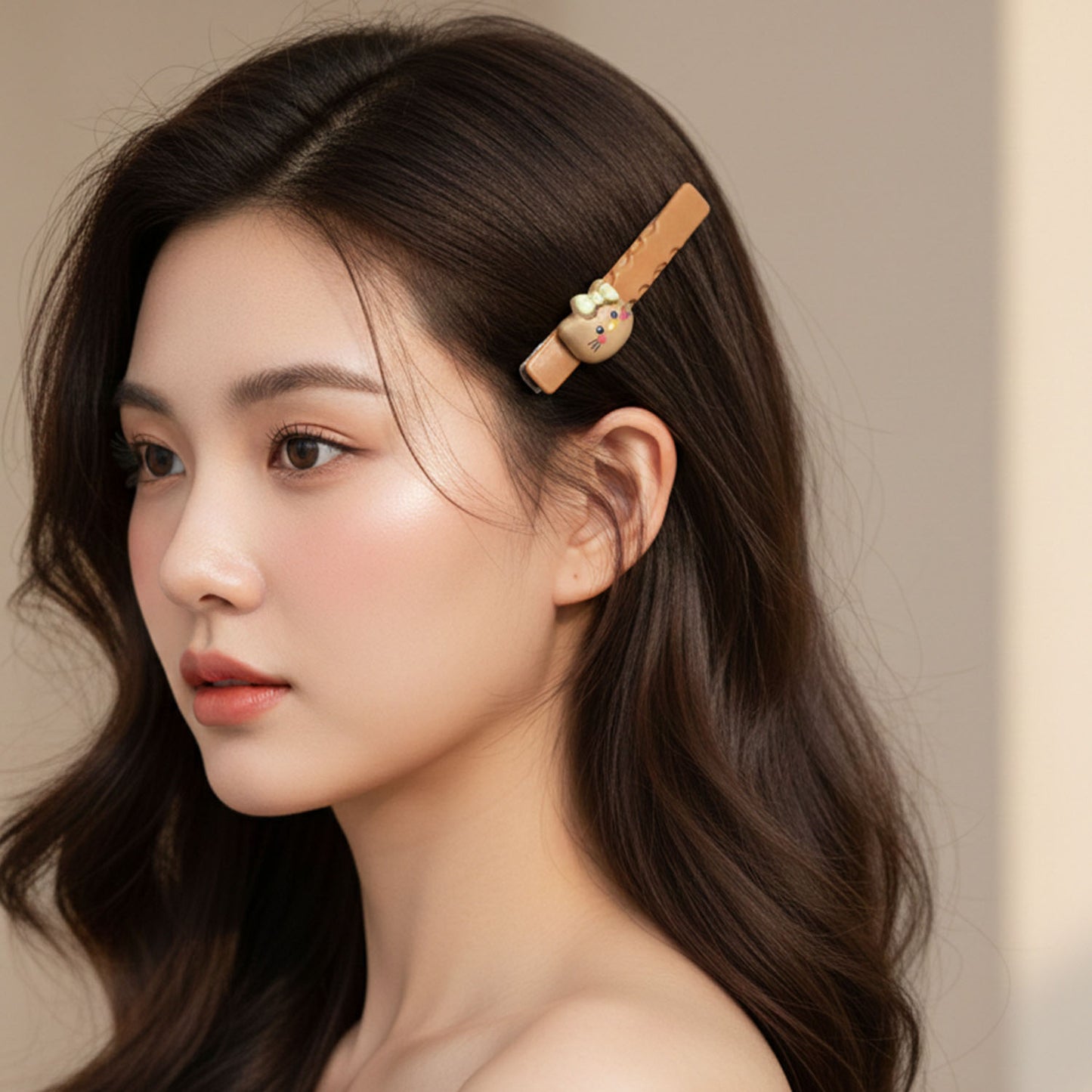 Cute Cartoon Cat Design Hair Clips Set (4 Pc)