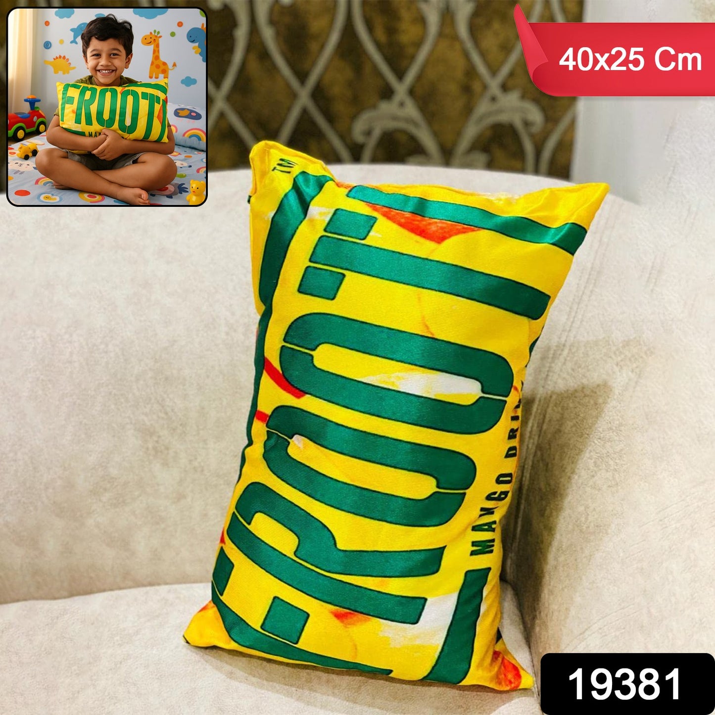 Soft Plush Cartoon Character Kids Pillow Cushion For Baby (40 X 25 Cm  1 Pc)