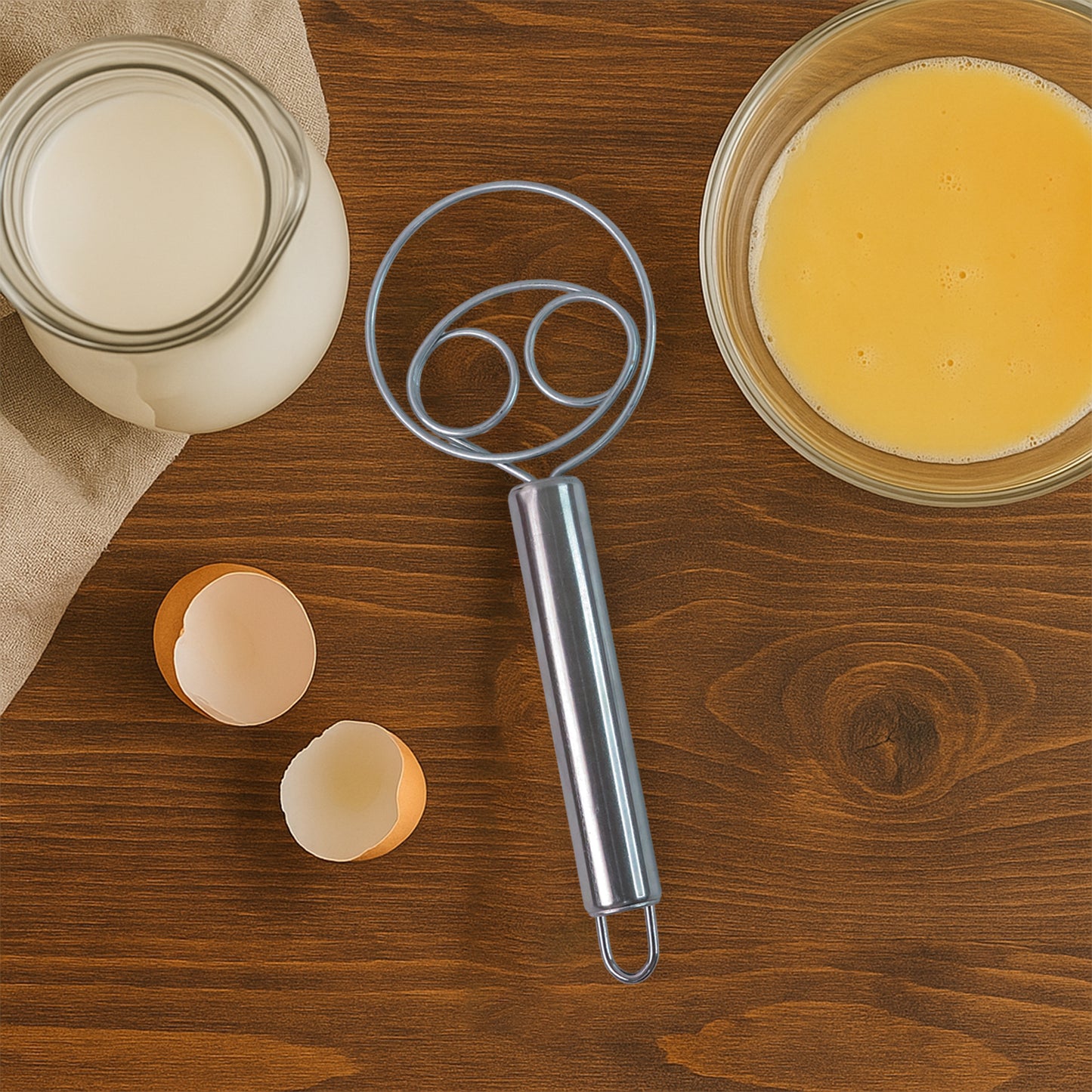 2-piece Stainless Steel Spiral Hand Whisk - (2 Pc  Set)