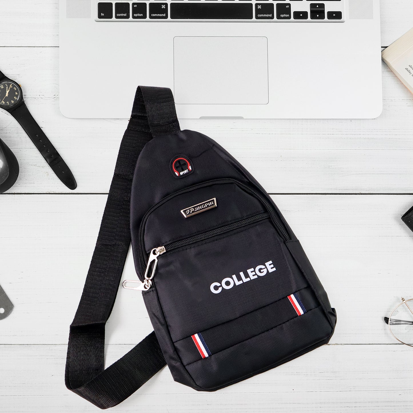 Compact Crossbody College Sling Bag (1 Pc)