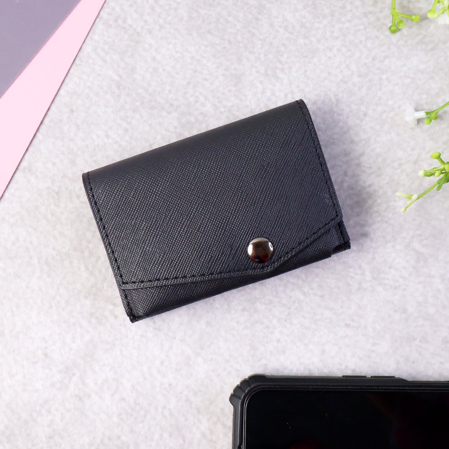 Premium Compact Multi-card Wallet With Secure Snap Closure