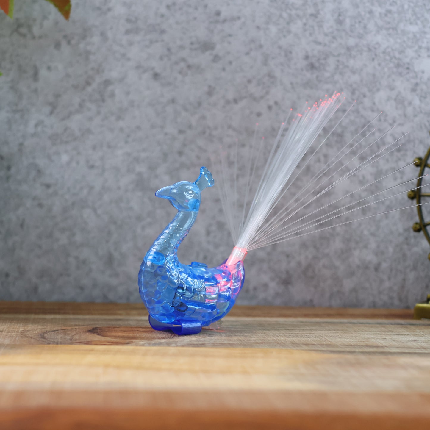 Led Fiber-optic Peacock Decorative Night Light (1 Pc)