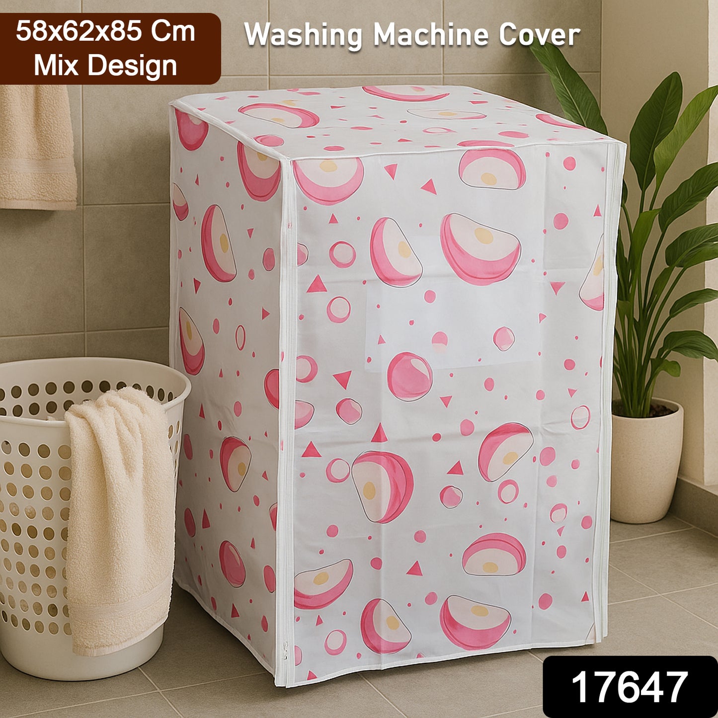 Waterproof Washing Machine Cover 58x62x85 Cm (1 Pc   Mix Design)