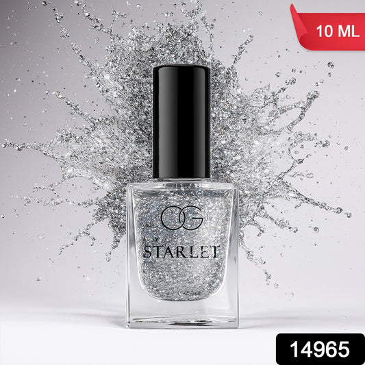 Og Beauty Silver Moonlight Starlet Glitter Nail Paint (10 Ml  1 Pc)