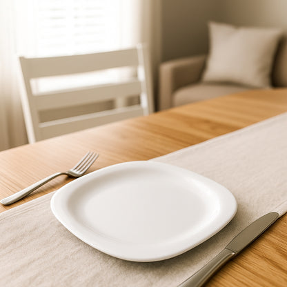 Plastic Square Dinner  Serving Plate  20 Cm (1 Pc)