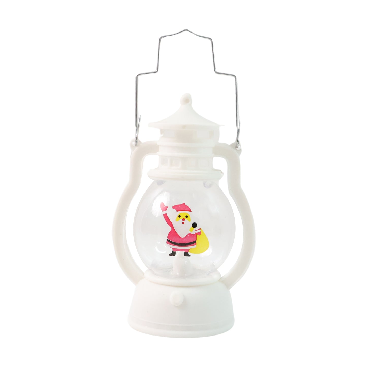 Mini Led Decorative Lantern With Santa Figurine  Handle (1 Pc)