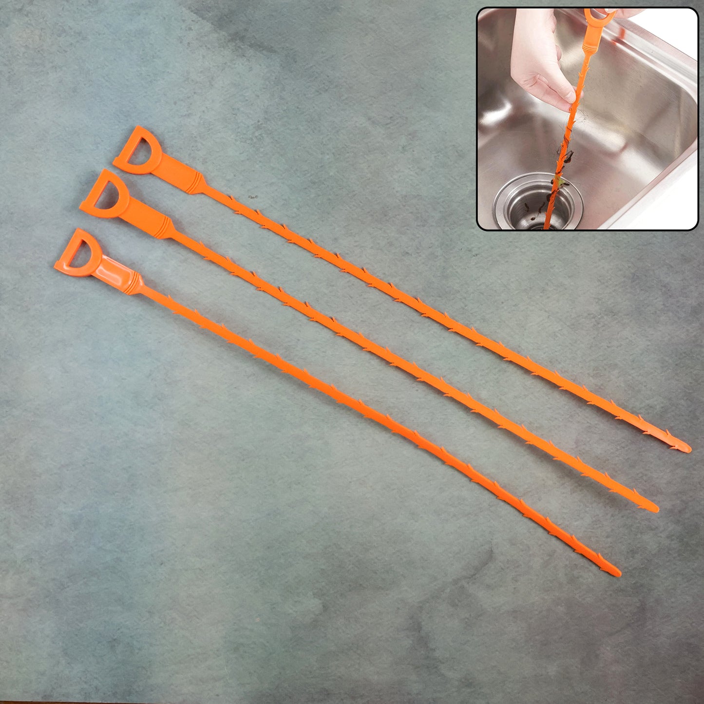 Flexible Sink  Drain Cleaning Stick  50 Cm Long (Pack Of 3)
