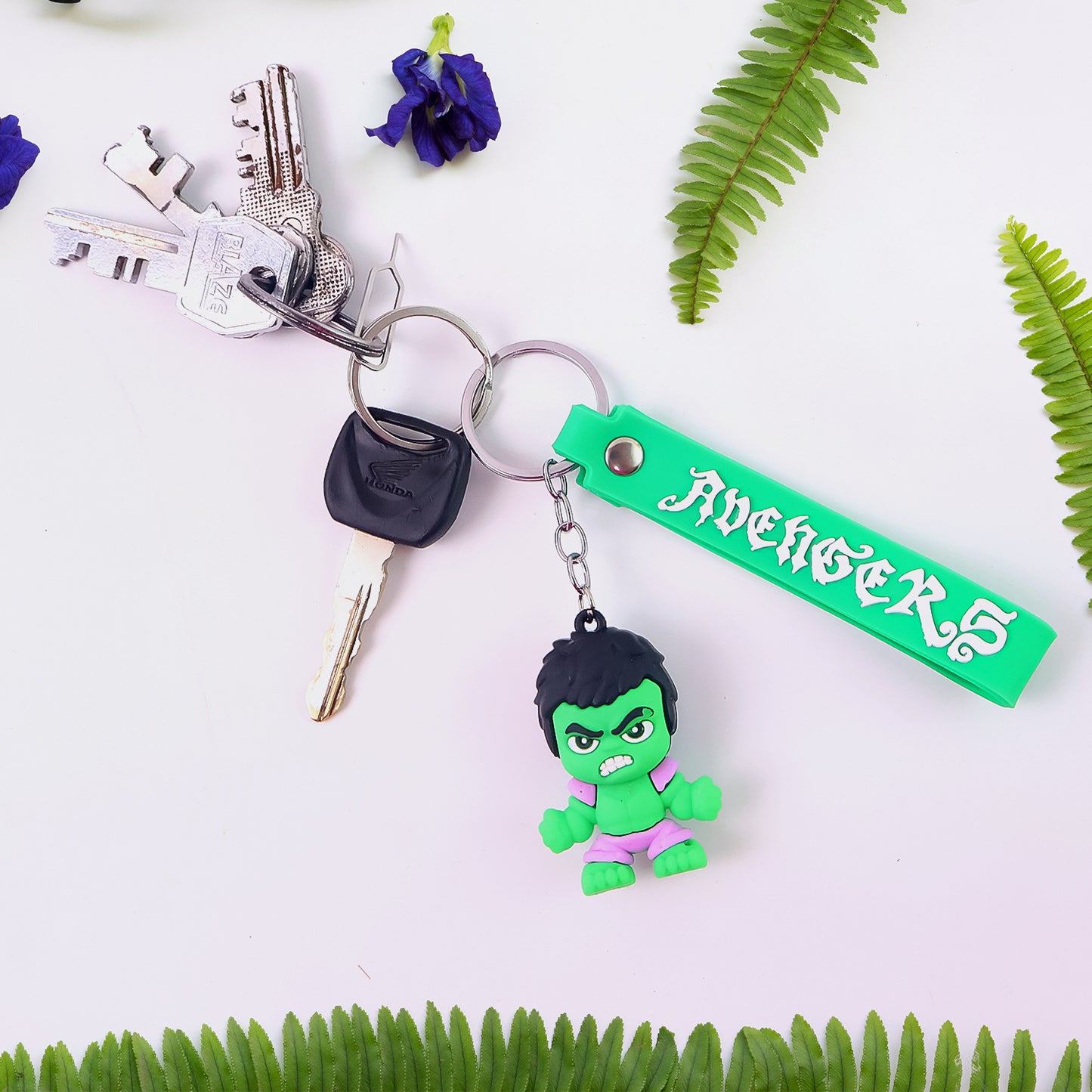 Cute Cartoon Silicone 3d Key Chain With Metal Hook  Strap (Pack Of 1)