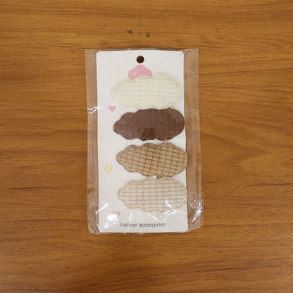 Premium Padded Cloud Shape Hair Clips Set (4 Pc)