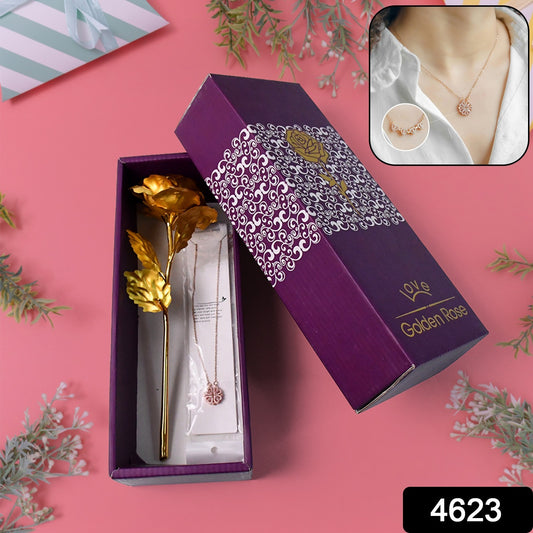Golden Rose  Necklace Set Perfect Gift Set
