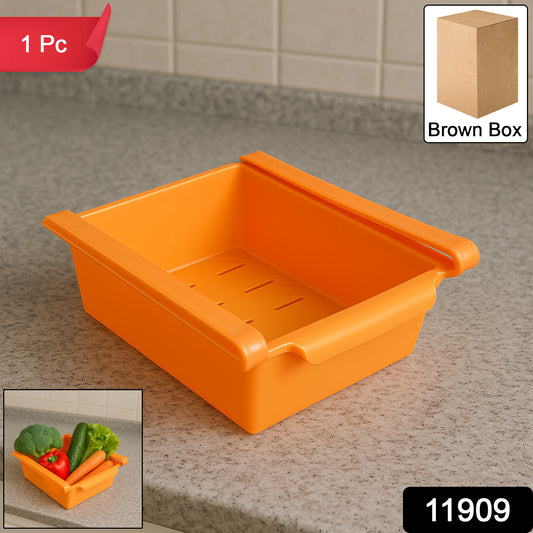 Adjustable Sliding Refrigerator Storage Basket (1 Pc)