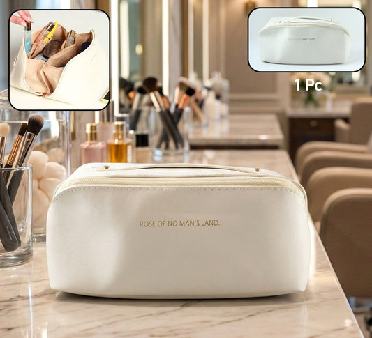 Travel Makeup  Toiletry Organizer Pouch With Zipper  Handle (1 Pc  Mix Color)