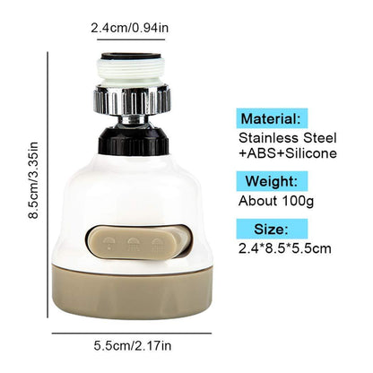 Rotatable Splash Proof 3 Modes Water Saving Nozzle Filter Faucet Sprayer