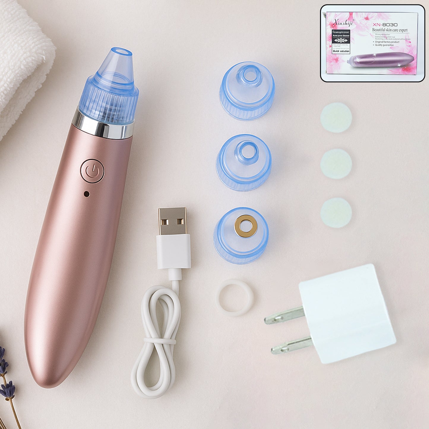 Vacuum Suction Tool With 4 Suction Head For Men And Women (Multi-color  1 Set) (Usb  Adapter Included)