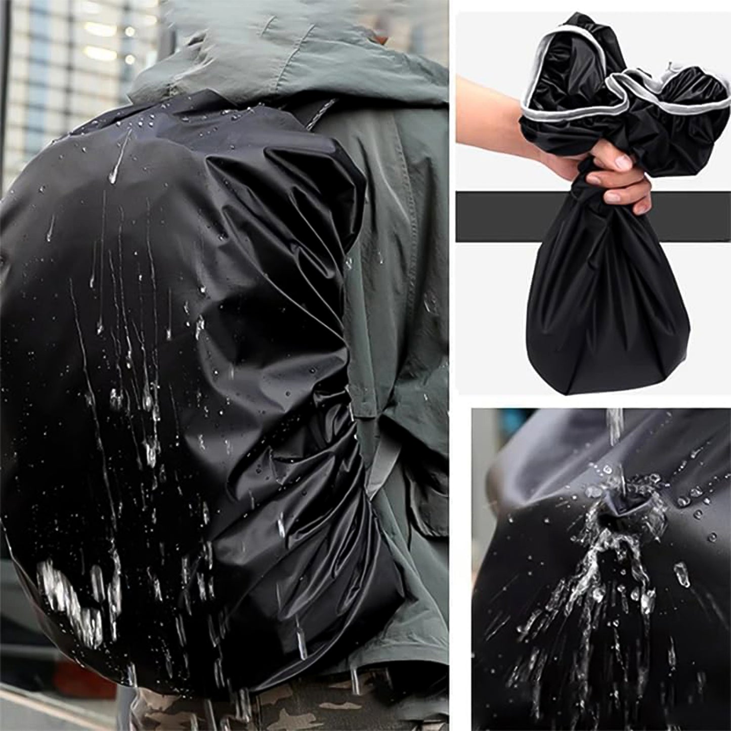 4100 Heavy Waterproof Nylon Rain Coverdust Cover - Elastic Adjustable For Laptop Bags And Backpacks School Bag Waterproof Cover Dust Proof Backpack Laptop Bag Cover (1pc)