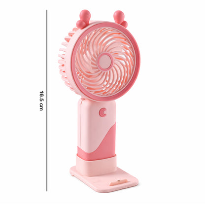 Portable Usb Rechargeable Mini Fan With Led Light (1 Set)