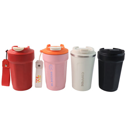 Stainless Steel Coffee Travel Bottle With Lid 450 Ml Approx (1 Pc)