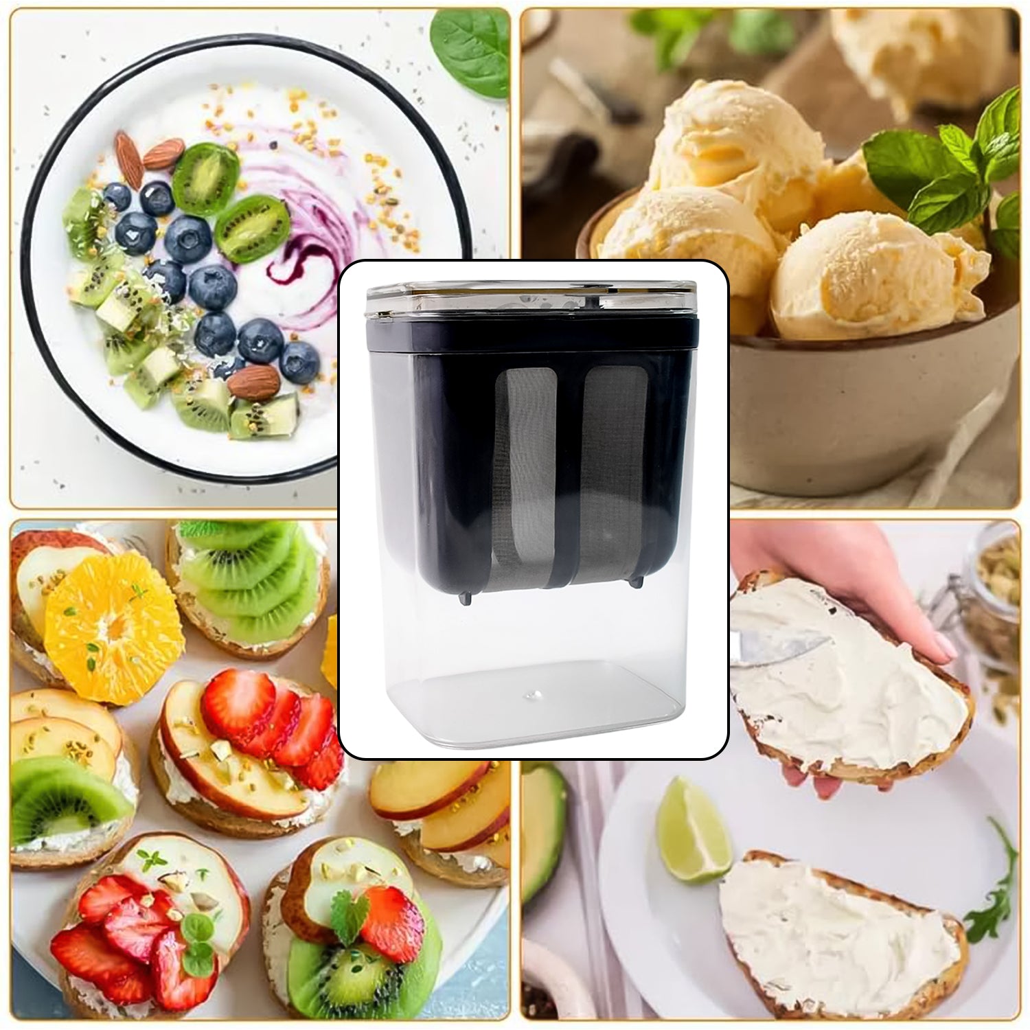 2 In 1 Multifunctional Yogurt Strainer With Storage Container  1100 Ml (1 Set)