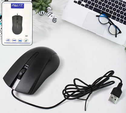 Computer  Laptop Wired Optical Mouse X2 (1 Pc)