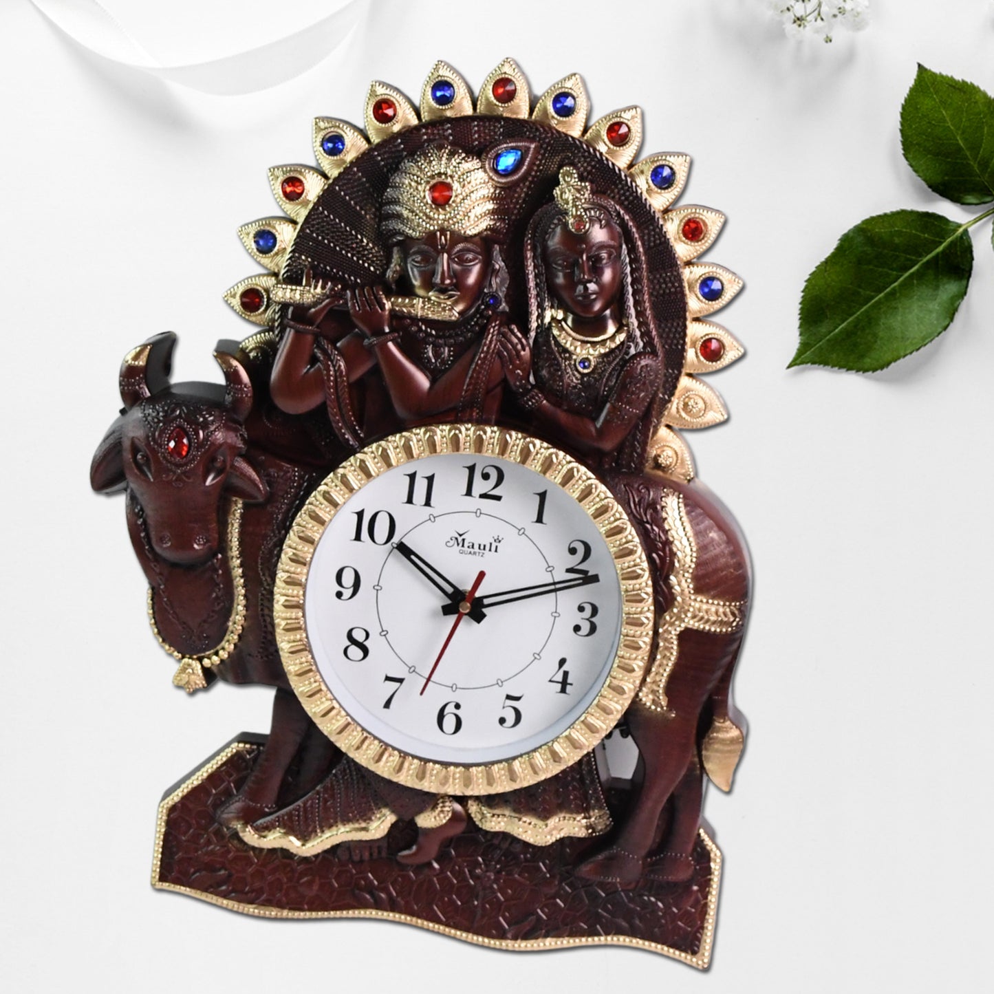 Analog Latest Stylish New Models Wall Clock With God Radha Kishan Frame