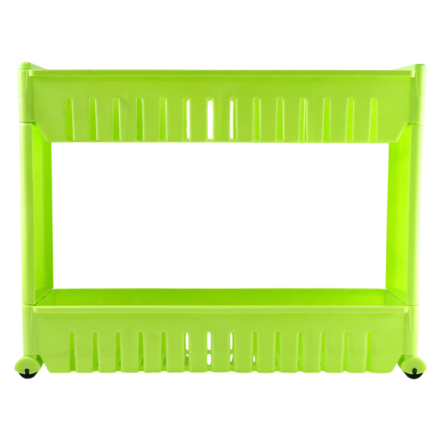 Prexo Plastic 2 Layer Slim Storage Rack With Wheels