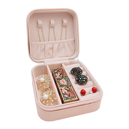 Jewellery Box For Women Mini Portable Jewelry Box Organiserpu Leather Jewlerrying Display Holder Small Travel Jewellery Box For Girls Women Mother Daughte Travel Ring Pendant Earring Necklace Storage Case
