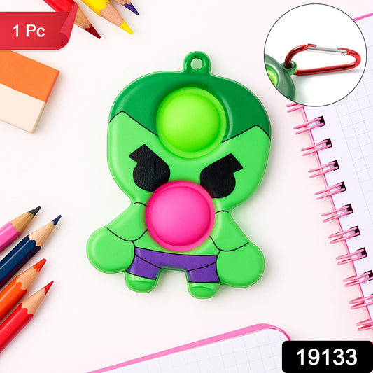 Silicone Pop It Fidget Toy With Keychain Clip (1 Pc)