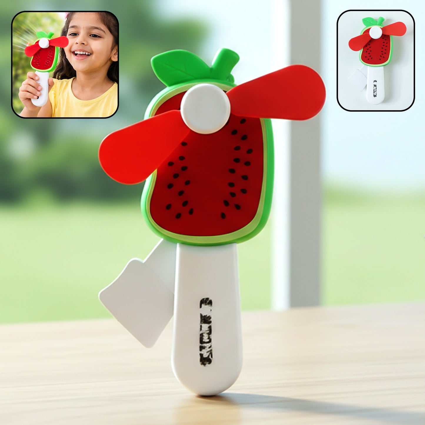 Hand Press Mini Portable Fan Toy (1 Pc Mix Color  Design)