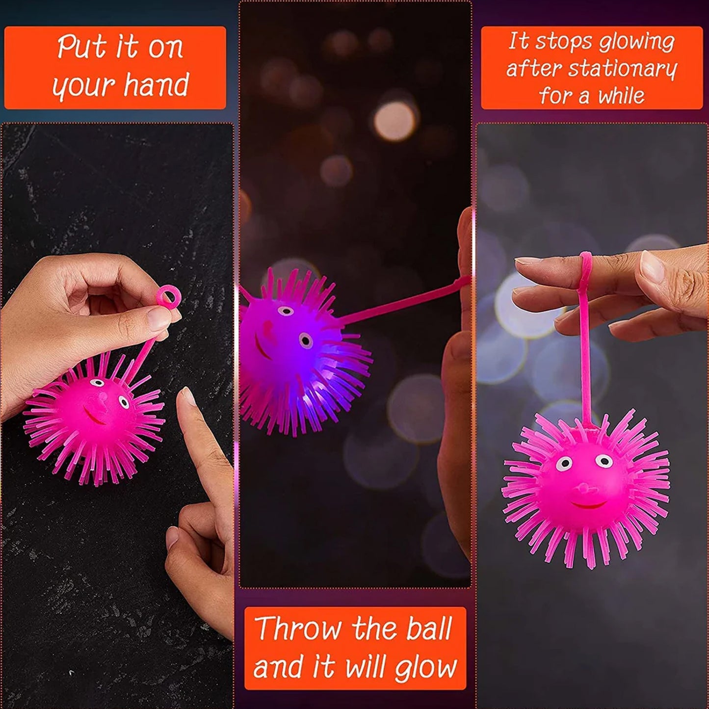 Led Spiky Puffer Ball Toy (1 Pc)