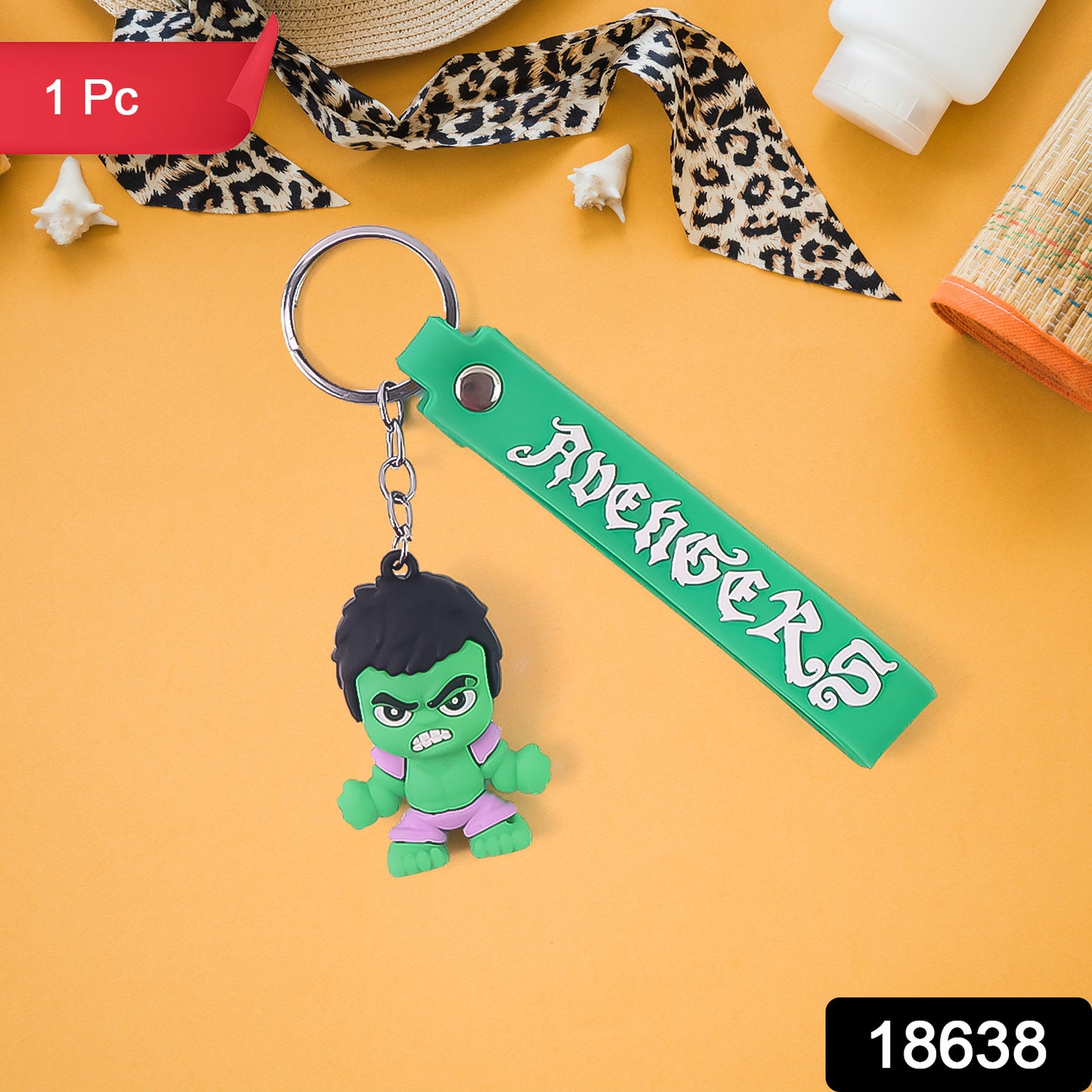 Cute Cartoon Silicone 3d Key Chain With Metal Hook  Strap (Pack Of 1)