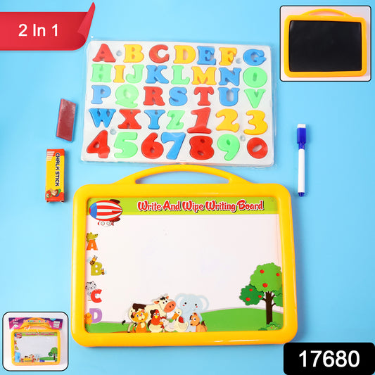 2-in-1 Kids Writing Board Set  Double-sided Whiteboard  Blackboard