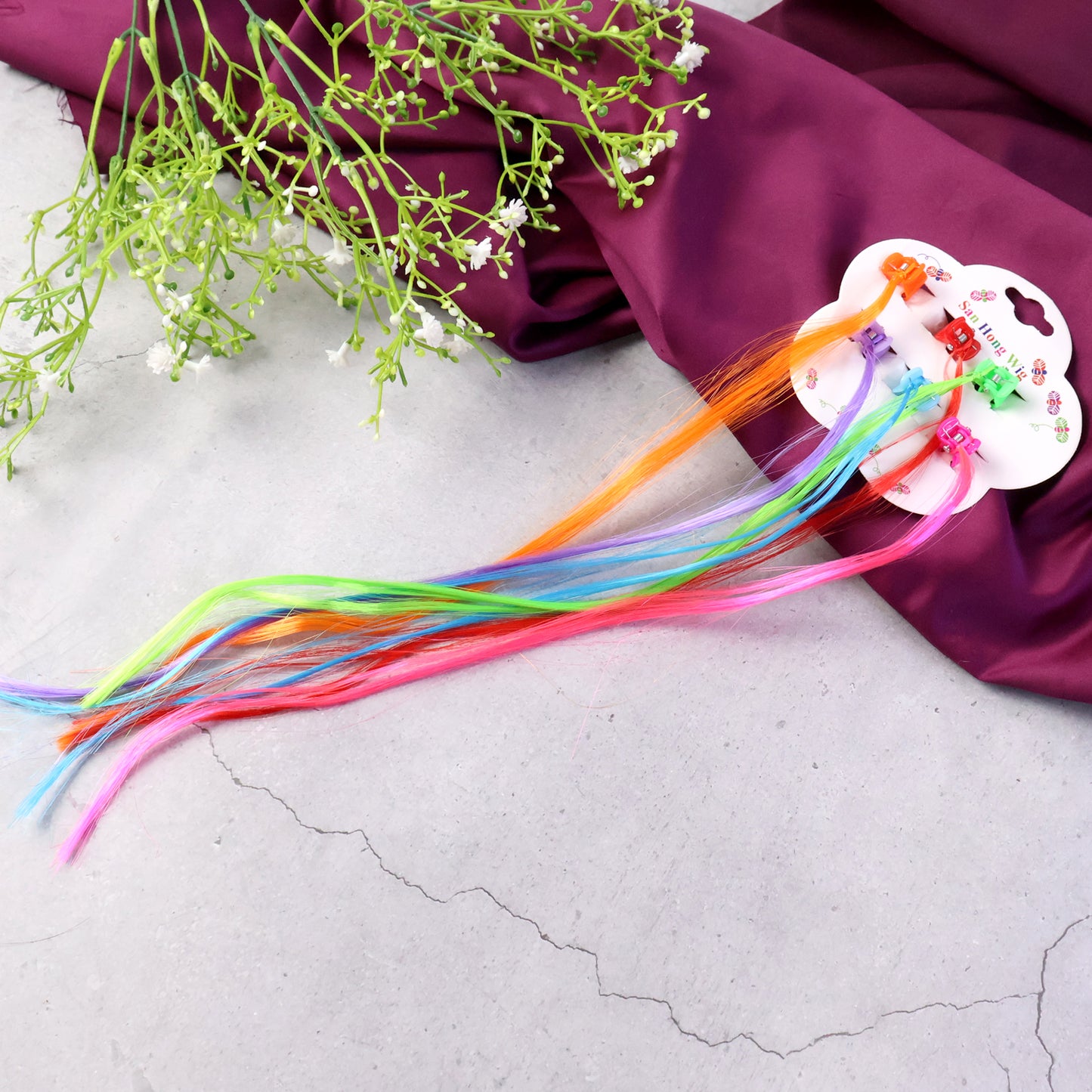 Kids Hair Extensions With Hair Clips (6 Pc Mix Color)