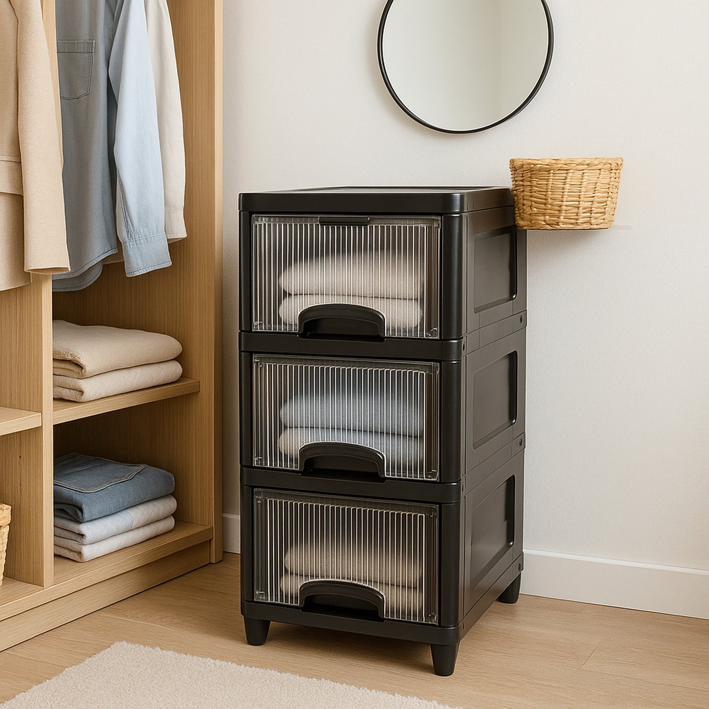 3-layer Plastic Storage Drawer Cabinet