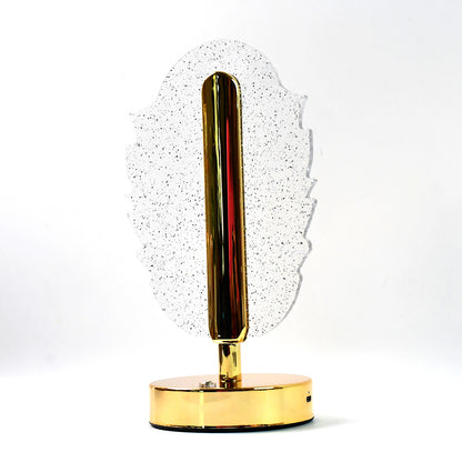 Elegant Feather Shape Crystal Table Lamp (1 Pc)