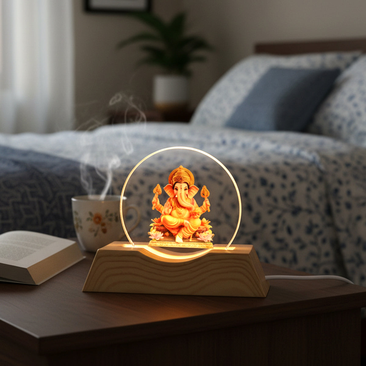 Premium 3d Lord Ganesha Acrylic Led Night Lamp (1 Pc)