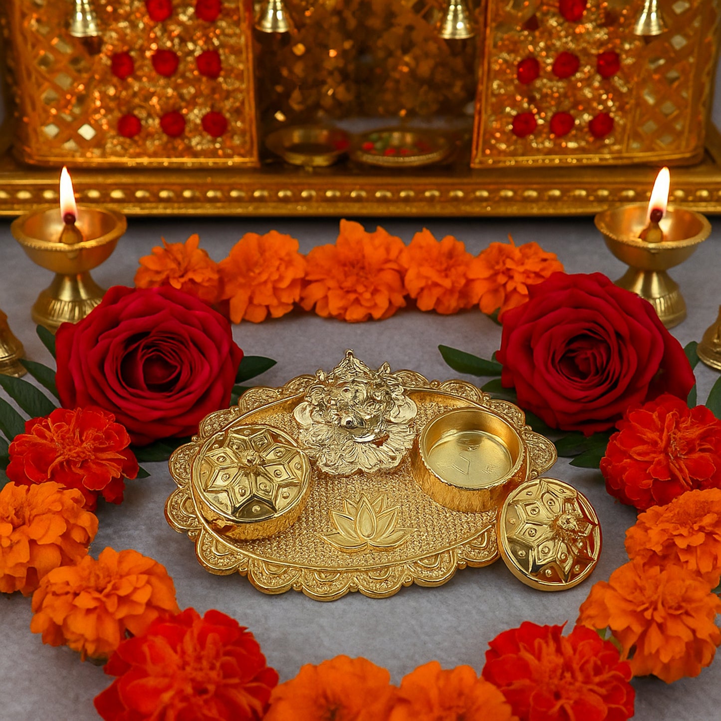 Ganesh Embossed Rolichawal Kumkum Chopra - (1 Pc)