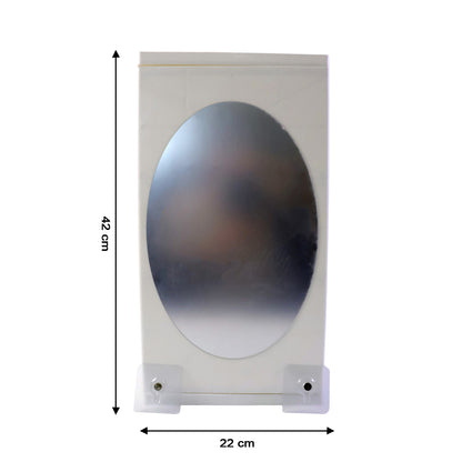 Wall Mounted Rotating Bathroom Mirror Cabinet (1 Pc 22x42 Cm)