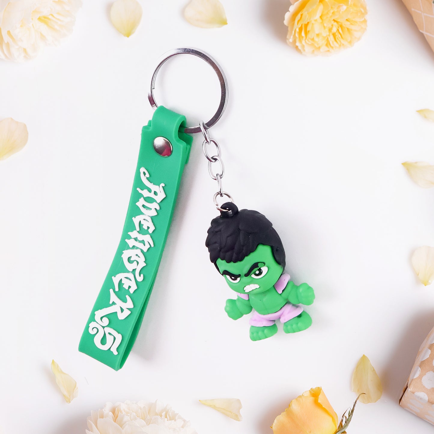 Cute Cartoon Silicone 3d Key Chain With Metal Hook  Strap (Pack Of 1)